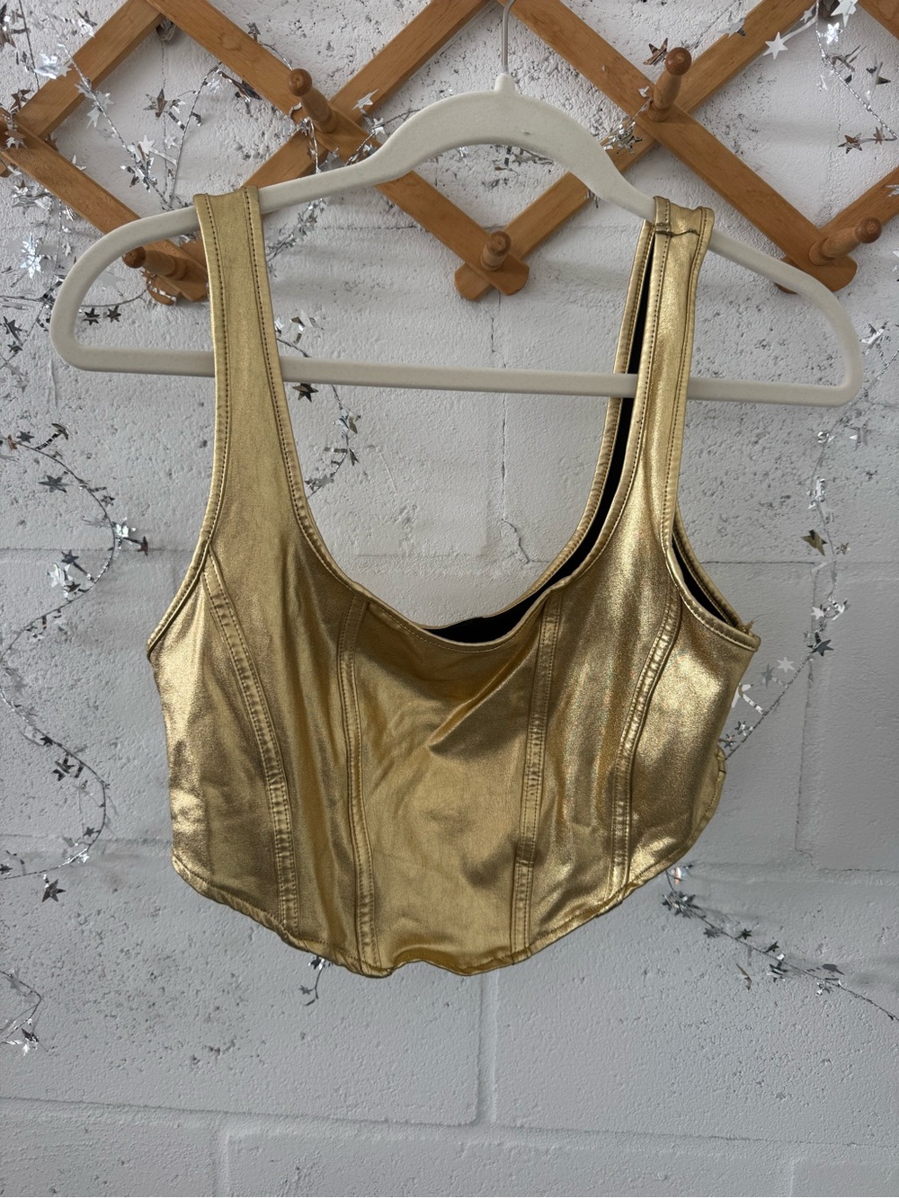 Gold cropped tank